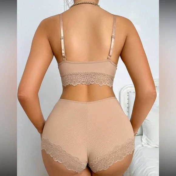 Floral lace btakette and panty lingerie Set sexy pajamas - Picture 2 of 6